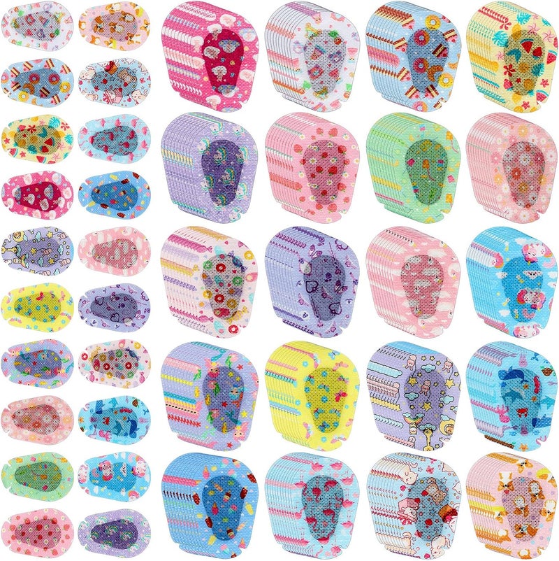Copkim 200 Pcs Adhesive Eye Patches for Kids Girls Cute Toddler Eye Patch Bulk Colorful Breathable Lazy Patch Cartoon Adhesive Bandages for Children Baby Light Blocking, 20 Styles, 3 x 2 Inches - Image 1